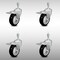 Service Caster 4 Inch SS Black Polyurethane 10mm Threaded Stem Caster Set Total Lock Brake SCC-SSTSTTL20S414-PPUB-BLK-M1015-4 - alternate 1
